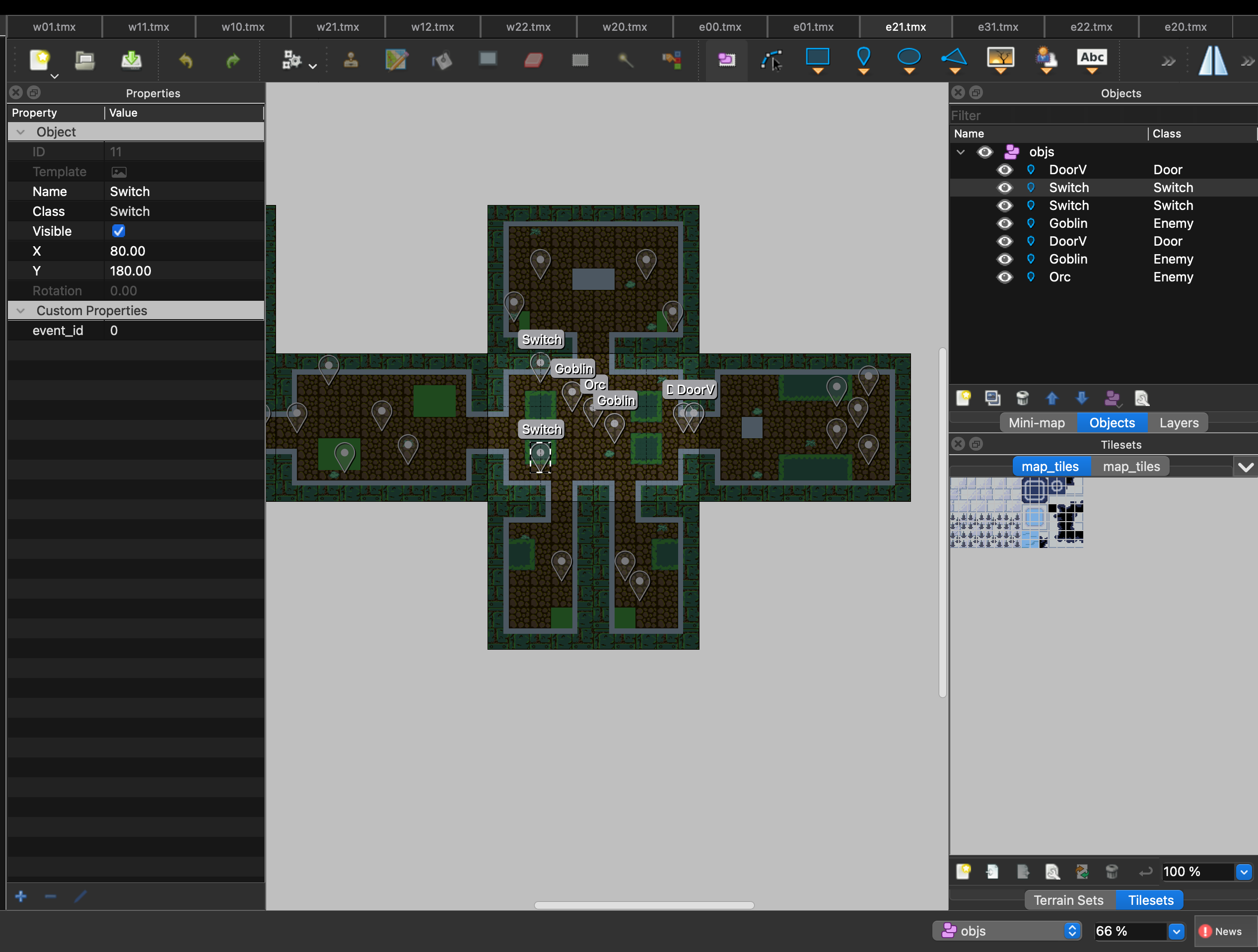 Tiled map editor interface